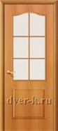 Остекленная недорогая межкомнатная дверь Палитра ДО в финиш-пленке миланский орех
