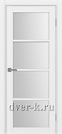 Межкомнатная дверь Оптима Порте Турин 540.2222 в экошпоне белый лед со стеклом Мателюкс