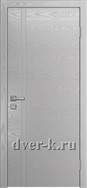 Глухая шпонированная дверь Vertikal-12 в светло-сером цвете