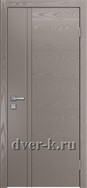 Глухая шпонированная дверь Vertikal-16 в темно-сером цвете