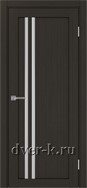 Межкомнатная дверь Оптима Порте Турин 525.121 АПС SC в экошпоне венге со стеклом Мателюкс и молдингом матовый хром