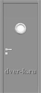 серый пластиковый дверной блок RAL 7040 с иллюминатором хром