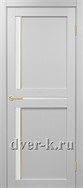 Межкомнатная дверь Оптима Порте Турин 523.221 АПС SG в экошпоне белый лед со стеклом Мателюкс и молдингом матовое золото