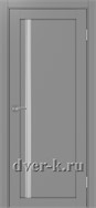 Межкомнатная дверь Оптима Порте Турин 527.121 АПС SC в сером цвете со стеклом Мателюкс и молдингом матовый хром