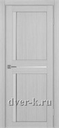 Межкомнатная дверь Оптима Порте Турин 523.221 АПС SC в экошпоне дуб серый со стеклом Мателюкс и молдингом матовый хром