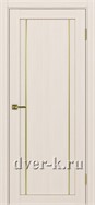 Межкомнатная дверь Optima Porte Турин 522.111 АПП SG в экошпоне ясень перламутровый с молдингом матовое золото