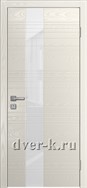 Остекленная шпонированная дверь Vertikal-1 в цвете бьянко