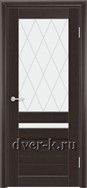 Остекленная ламинированная дверь XL15.01 с отделкой Хард Флекс в цвете Каштан