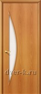 Остекленная ламинированная дверь эконом класса Луна ДО миланский орех