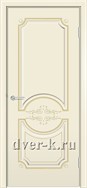 Глухая эмалированная дверь Адель ДГ в цвете ваниль с патиной золото