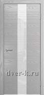 Остекленная шпонированная дверь Vertikal-5 в светло-сером цвете