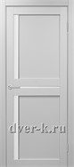 Межкомнатная дверь Оптима Порте Турин 523.221 АПС SC в экошпоне белый лед со стеклом Мателюкс и молдингом матовый хром