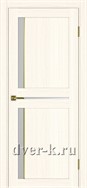 Межкомнатная дверь Оптима Порте Турин 523.221 АПС SG в экошпоне ясень светлый со стеклом Мателюкс и молдингом матовое золото