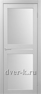 Межкомнатная дверь Оптима Порте Турин 520.222 в экошпоне белый лед со стеклом Мателюкс