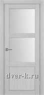 Межкомнатная дверь Оптима Порте Турин 530.221 в экошпоне дуб серый со стеклом Мателюкс