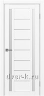 Межкомнатная дверь Оптима Порте Турин 558.212 в экошпоне белый снежный со стеклом Мателюкс