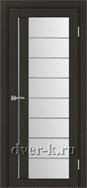 Межкомнатная дверь Турин 524 АСС SC в экошпоне венге со стеклом Мателюкс и молдингом матовый хром