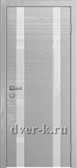 Остекленная шпонированная дверь Vertikal-2 в светло-сером цвете