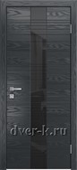 Остекленная шпонированная дверь Vertikal-5 в цвете неро