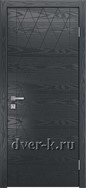 Глухая шпонированная дверь Vertikal-10 в цвете неро