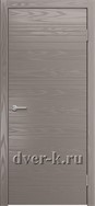 Глухая шпонированная дверь Vertikal-6 в темно-сером цвете