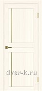 Межкомнатная дверь Optima Porte Турин 523.111 АПС SG в экошпоне ясень светлый с молдингом матовое золото