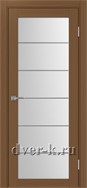 Межкомнатная дверь Оптима Порте Турин 501.2 ACC SC в экошпоне орех со стеклом Мателюкс и молдингом матовый хром