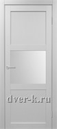 Межкомнатная дверь Оптима Порте Турин 530.121 в экошпоне белый лед со стеклом Мателюкс