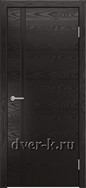 Глухая шпонированная дверь Vertikal-12 в цвете неро