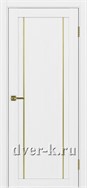 Межкомнатная дверь Оптима Порте Турин 522.111 АПП SG в экошпоне белый лед с молдингом матовое золото