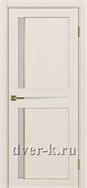 Межкомнатная дверь Оптима Порте Турин 523.221 АПС SG в экошпоне ясень перламутровый со стеклом Мателюкс и молдингом матовое золото