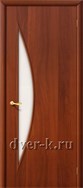 Остекленная ламинированная дверь эконом класса Луна ДО итальянский орех