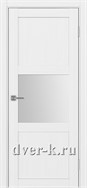Межкомнатная дверь Оптима Порте Турин 530.121 в экошпоне белый лед со стеклом Мателюкс