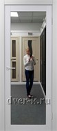 Межкомнатная дверь с зеркалом Optima Porte Турин 501.1 в экошпоне белый монохром
