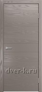Глухая шпонированная дверь Vertikal-14 в темно-сером цвете