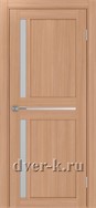 Межкомнатная дверь Optima Porte Турин 523.221 в экошпоне ясень темный со стеклом Мателюкс