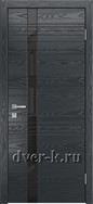 Остекленная шпонированная дверь Vertikal-4 в цвете неро