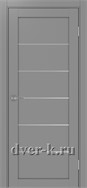 Глухая межкомнатная дверь Оптима Порте Турин 501.1 АПП SC в сером цвете с молдингом матовый хром