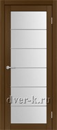 Межкомнатная дверь Оптима Порте Турин 501.2  ACC SC в экошпоне орех со стеклом Мателюкс и молдингом матовый хром
