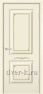 Глухая эмалированная дверь Прима ДГ ваниль с патиной золото
