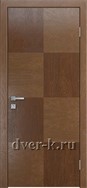Глухая шпонированная дверь Plain-4 в цвете дуб мокко