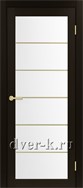 Межкомнатная дверь Оптима Порте Турин 501.2  ACC SG в экошпоне венге со стеклом Мателюкс и молдингом матовое золото