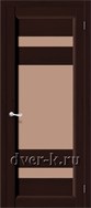 Остекленная дверь из массива сосны Леон ДО венге