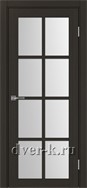 Межкомнатная дверь Оптима Порте Турин 541.2222 в экошпоне венге со стеклом Мателюкс
