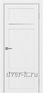 Межкомнатная дверь Оптима Порте Турин 532.12121 в экошпоне белый лед со стеклом Мателюкс