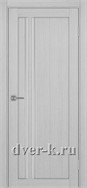 Межкомнатная дверь Оптима Порте Турин 525.121 АПС SC в экошпоне дуб серый со стеклом Мателюкс и молдингом матовый хром