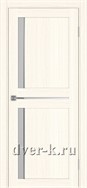 Межкомнатная дверь Оптима Порте Турин 523.221 АПС SC в экошпоне ясень светлый со стеклом Мателюкс и молдингом матовый хром