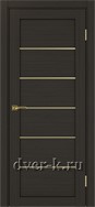 Глухая межкомнатная дверь Optima Porte Турин 501.1 АПП SG в экошпоне венге с молдингом матовое золото