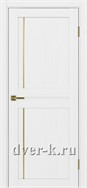 Межкомнатная дверь Оптима Порте Турин 523.111 АПС SG в экошпоне белый лед с молдингом матовое золото