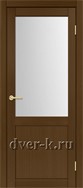 Межкомнатная дверь Оптима Порте Турин 502.21 в экошпоне орех со стеклом Мателюкс